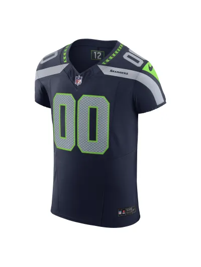 Men's Seattle Seahawks Nike College Navy Vapor FUSE Elite Custom Jersey 02