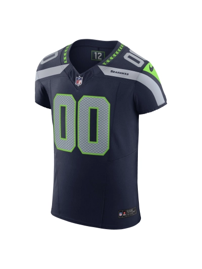 Men's Seattle Seahawks Nike College Navy Vapor FUSE Elite Custom Jersey 02