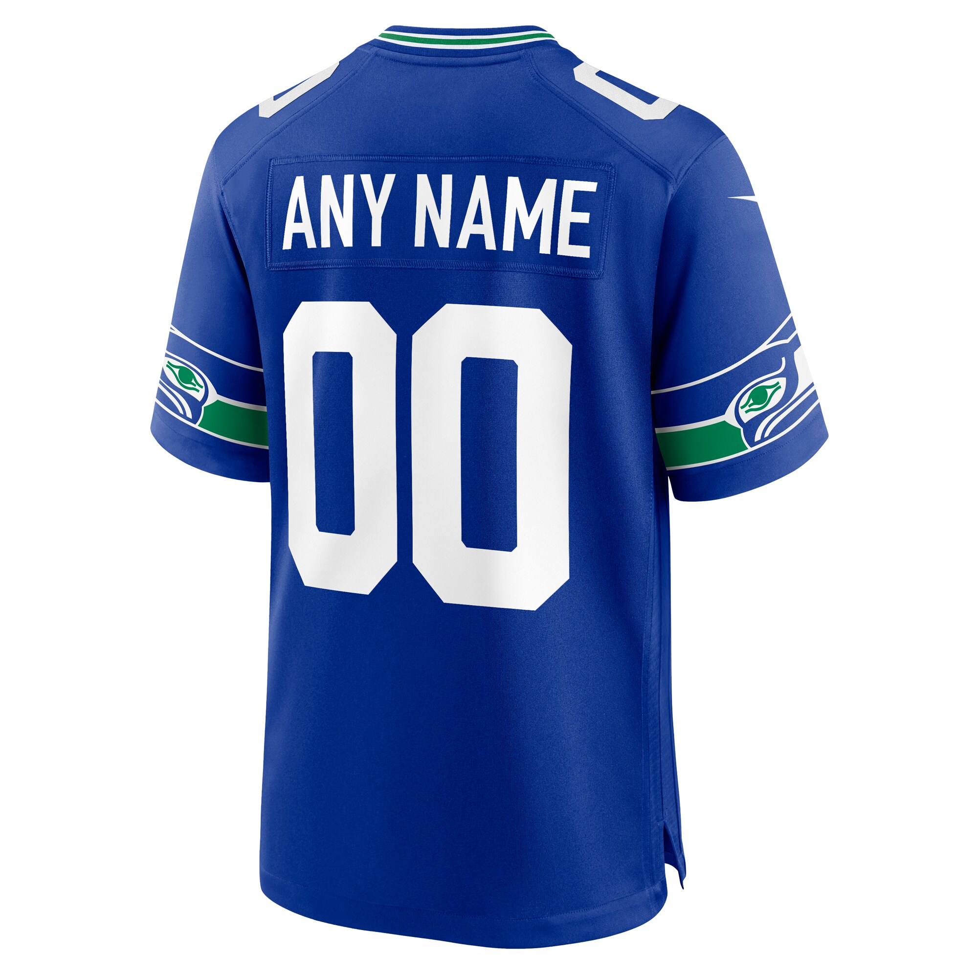 Men's Seattle Seahawks Nike Royal Throwback Custom Jersey