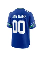 Men's Seattle Seahawks Nike Royal Throwback Custom Jersey