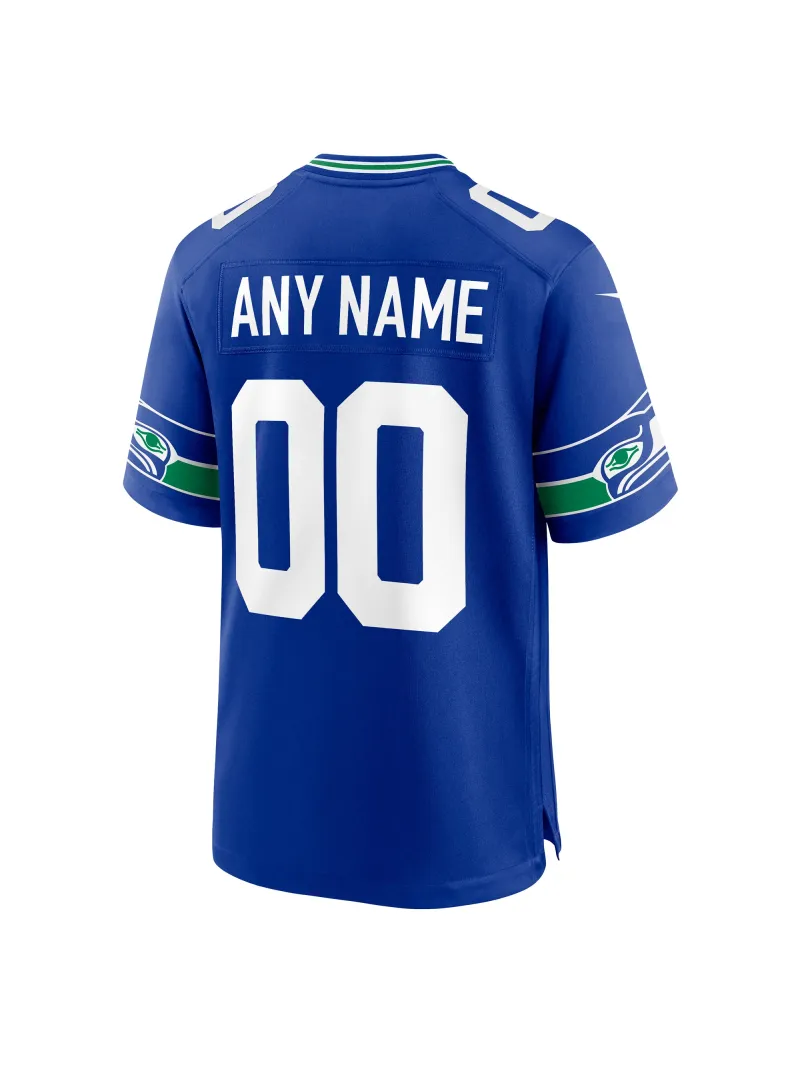 Men's Seattle Seahawks Nike Royal Throwback Custom Jersey