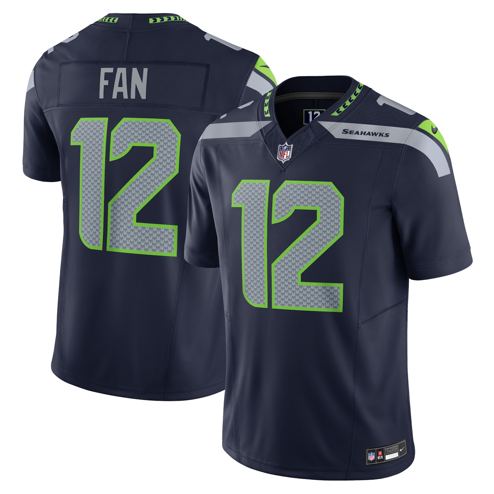 Men's Seattle Seahawks No. 12 Nike Navy Vapor FUSE Limited Jersey
