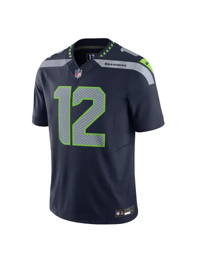 Men's Seattle Seahawks No. 12 Nike Navy Vapor FUSE Limited Jersey 02