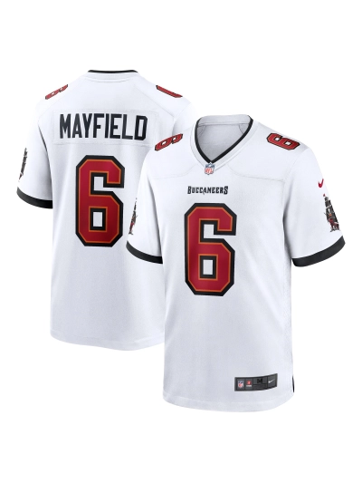 Men's Tampa Bay Buccaneers Baker Mayfield Nike White Away Game Jersey 01