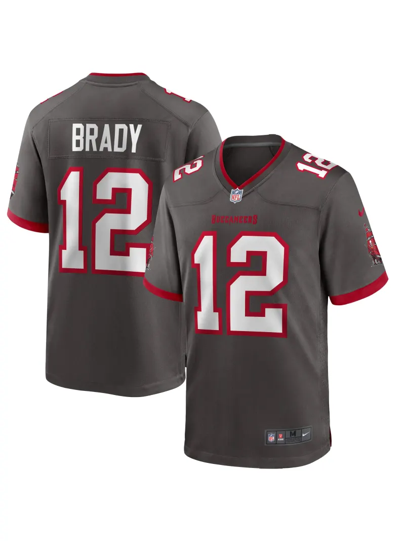 Men's Tampa Bay Buccaneers Tom Brady Nike Pewter Alternate Game Jersey