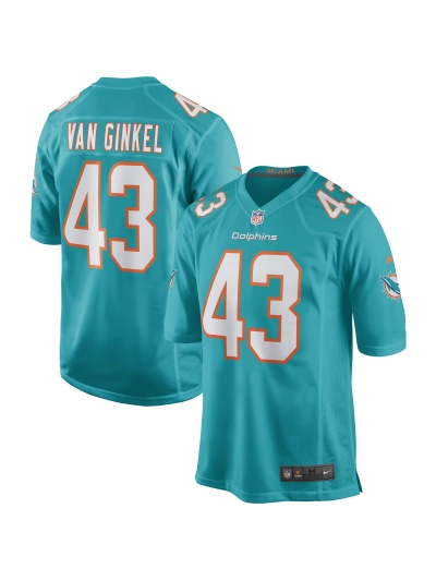Miami Dolphins Andrew Van Ginkel Nike Aqua Game Jersey 01