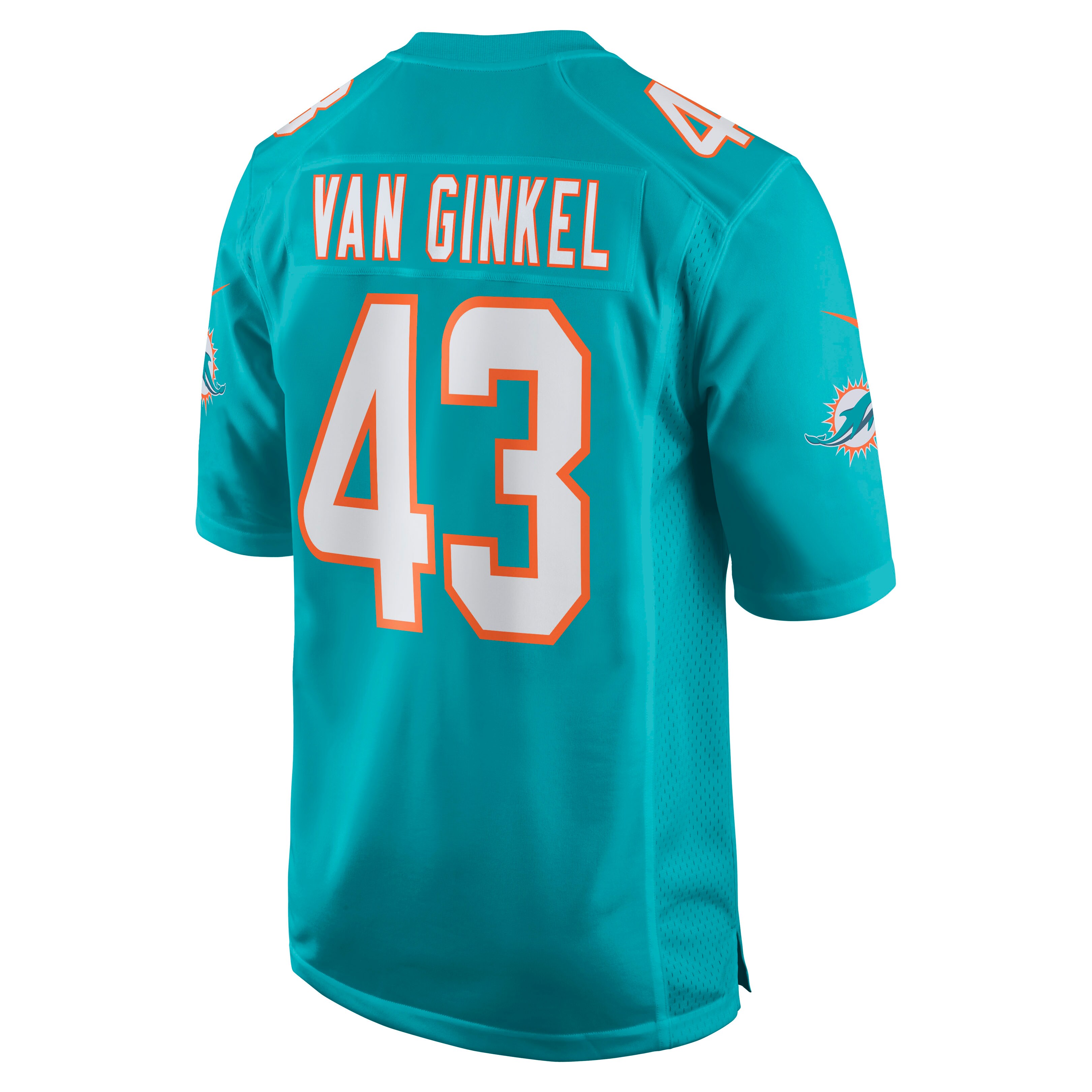 Miami Dolphins Andrew Van Ginkel Nike Aqua Game Jersey