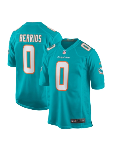 Miami Dolphins Braxton Berrios Nike Aqua Game Jersey 01