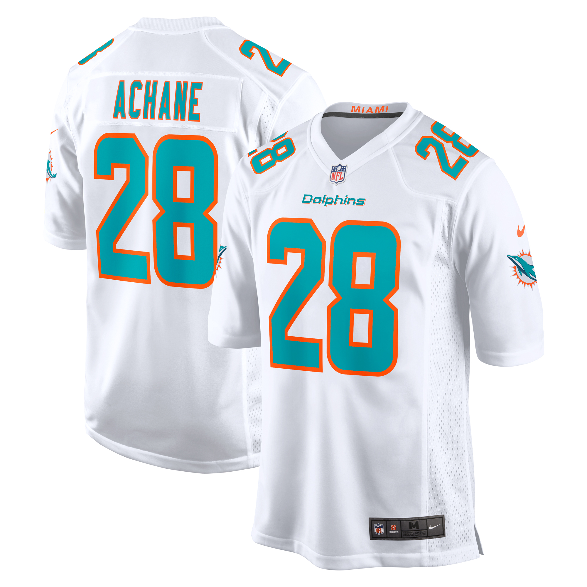 Miami Dolphins Devon Achane Nike White Players Game Jersey