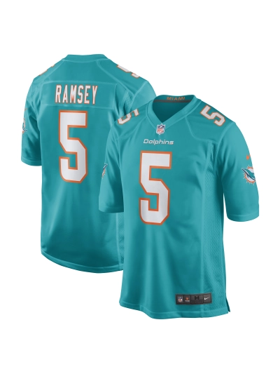 Miami Dolphins Jalen Ramsey Nike Aqua Team Color Game Jersey 01