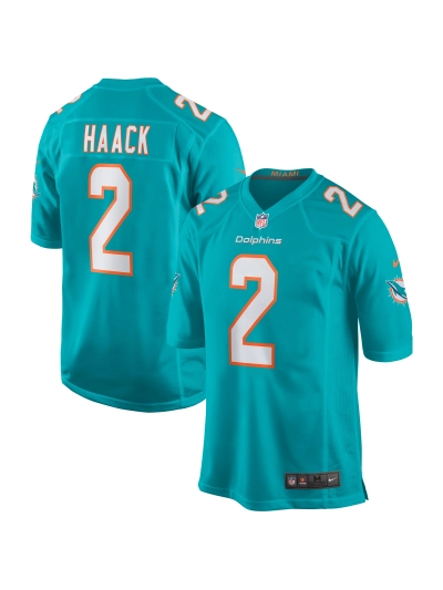 Miami Dolphins Matt Haack Nike Aqua Game Jersey 01