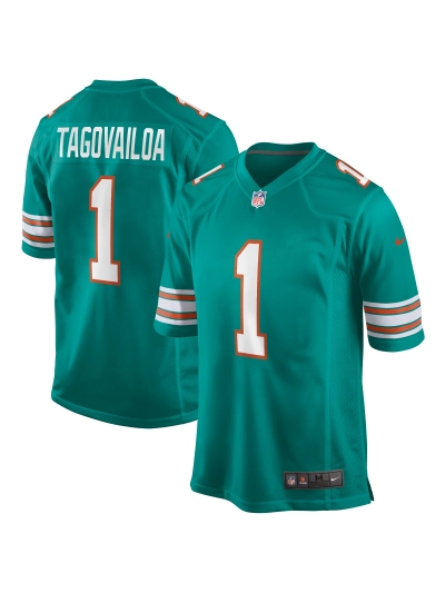 Miami Dolphins Tua Tagovailoa Nike Aqua Alternate Game Jersey 01