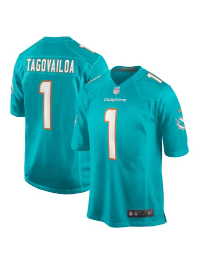 Miami Dolphins Tua Tagovailoa Nike Aqua Game Jersey 01