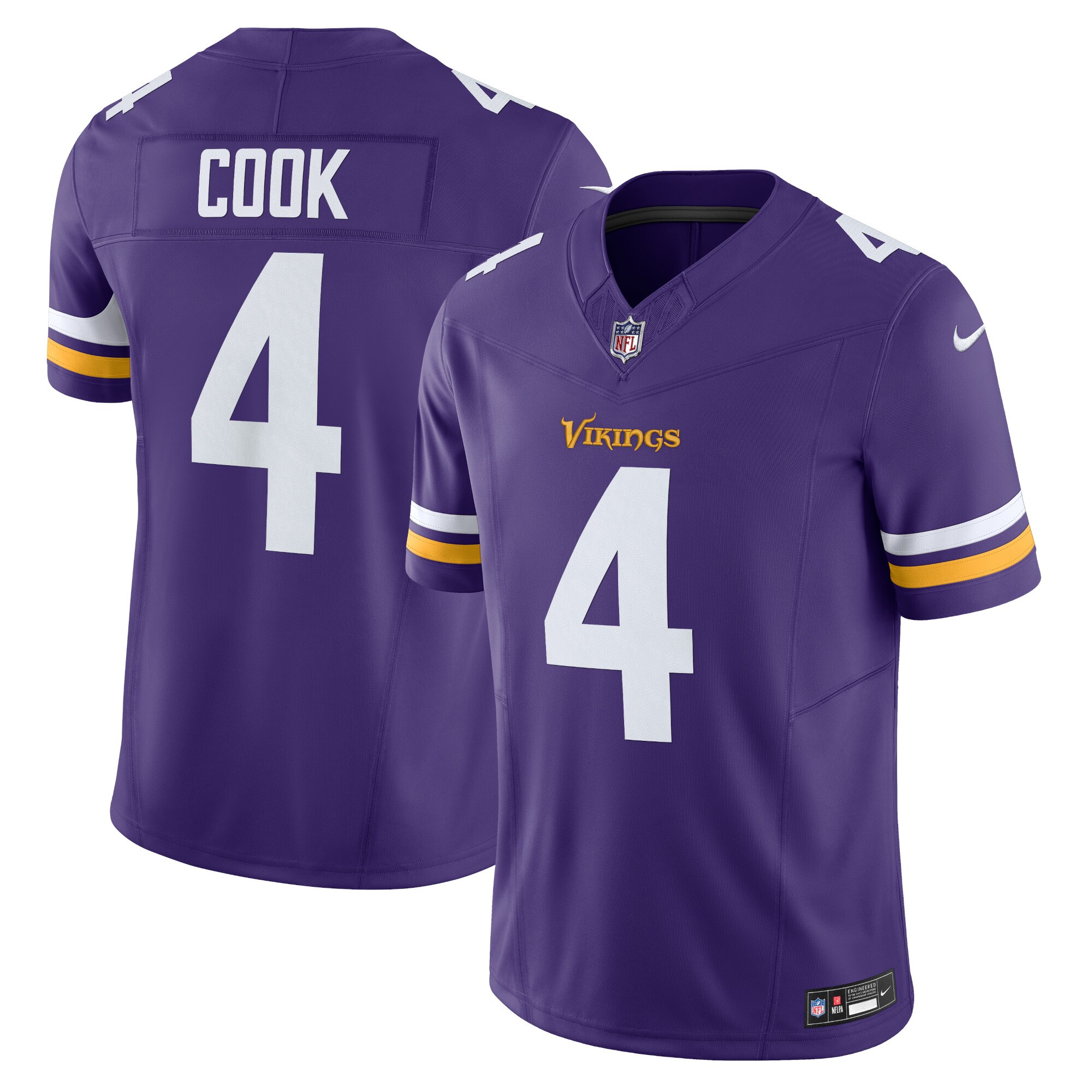 Minnesota Vikings Dalvin Cook Nike Purple Vapor FUSE Limited Jersey-Gold 4
