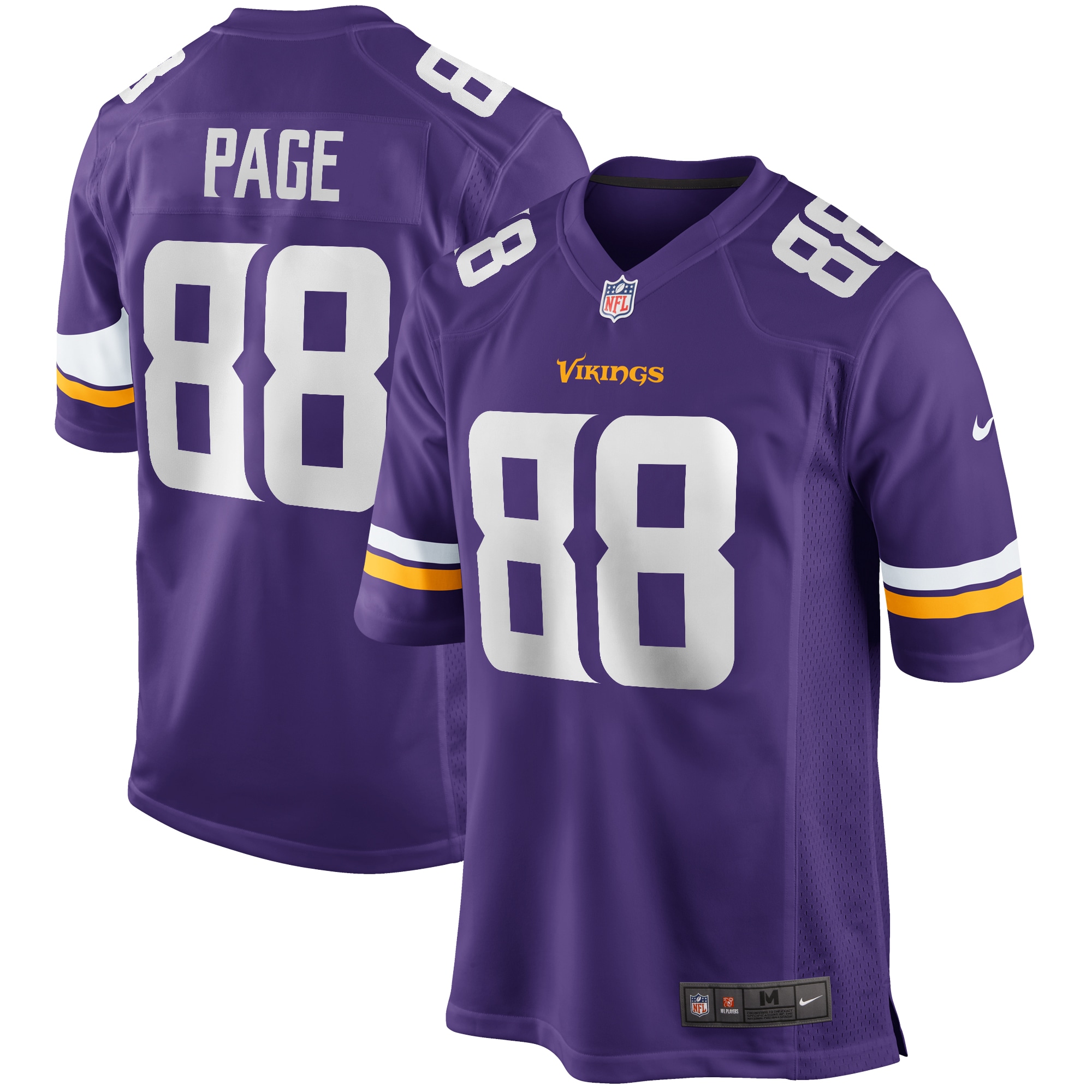 Minnesota Vikings Ellen Page Nike Purple Classic Retired Player Jersey
