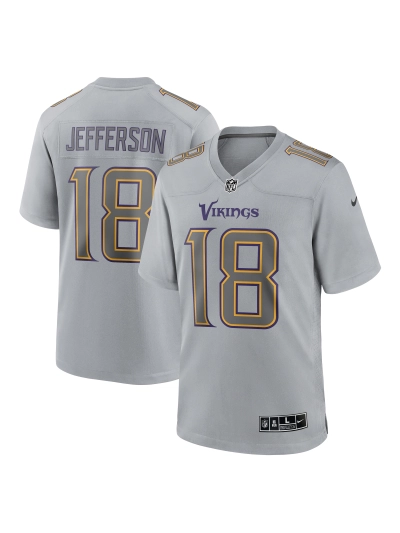Minnesota Vikings Justin Jefferson Nike Gray Stylish Game Jersey 01