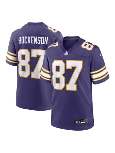 Minnesota Vikings TJ Hockenson Nike Purple Classic Players Game Jersey 01