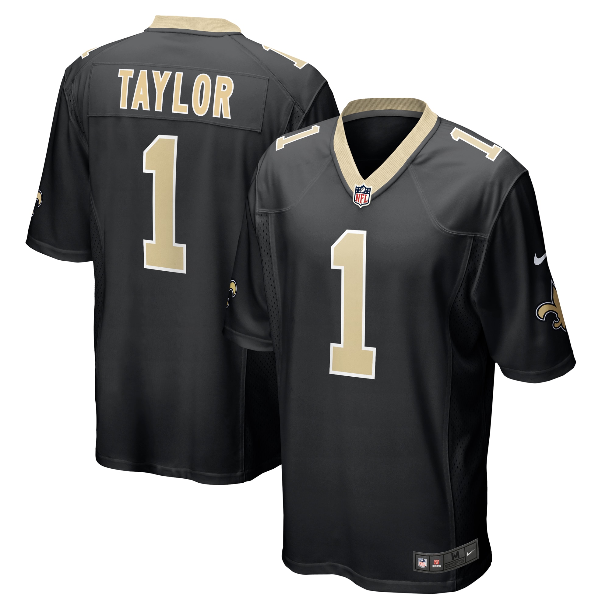 New Orleans Saints Alontae Taylor Nike Black Team Game Jersey
