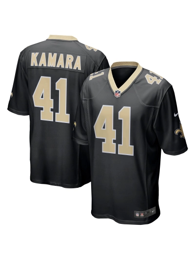 New Orleans Saints Alvin Kamara Nike Black Game Jersey 01