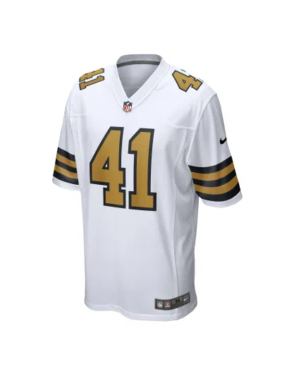 New Orleans Saints Alvin Kamara Nike White Alternate Game Jersey 02