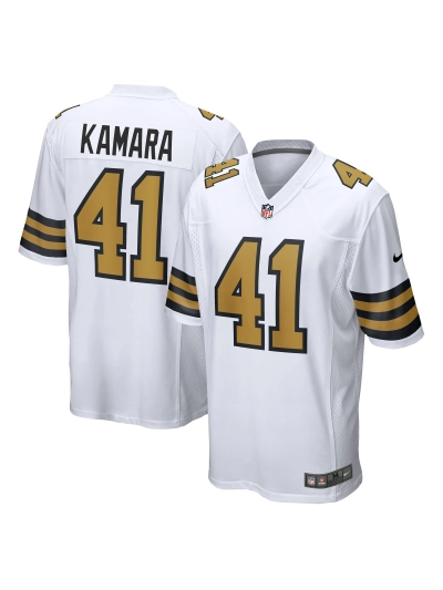 New Orleans Saints Alvin Kamara Nike White Alternate Game Jersey 01
