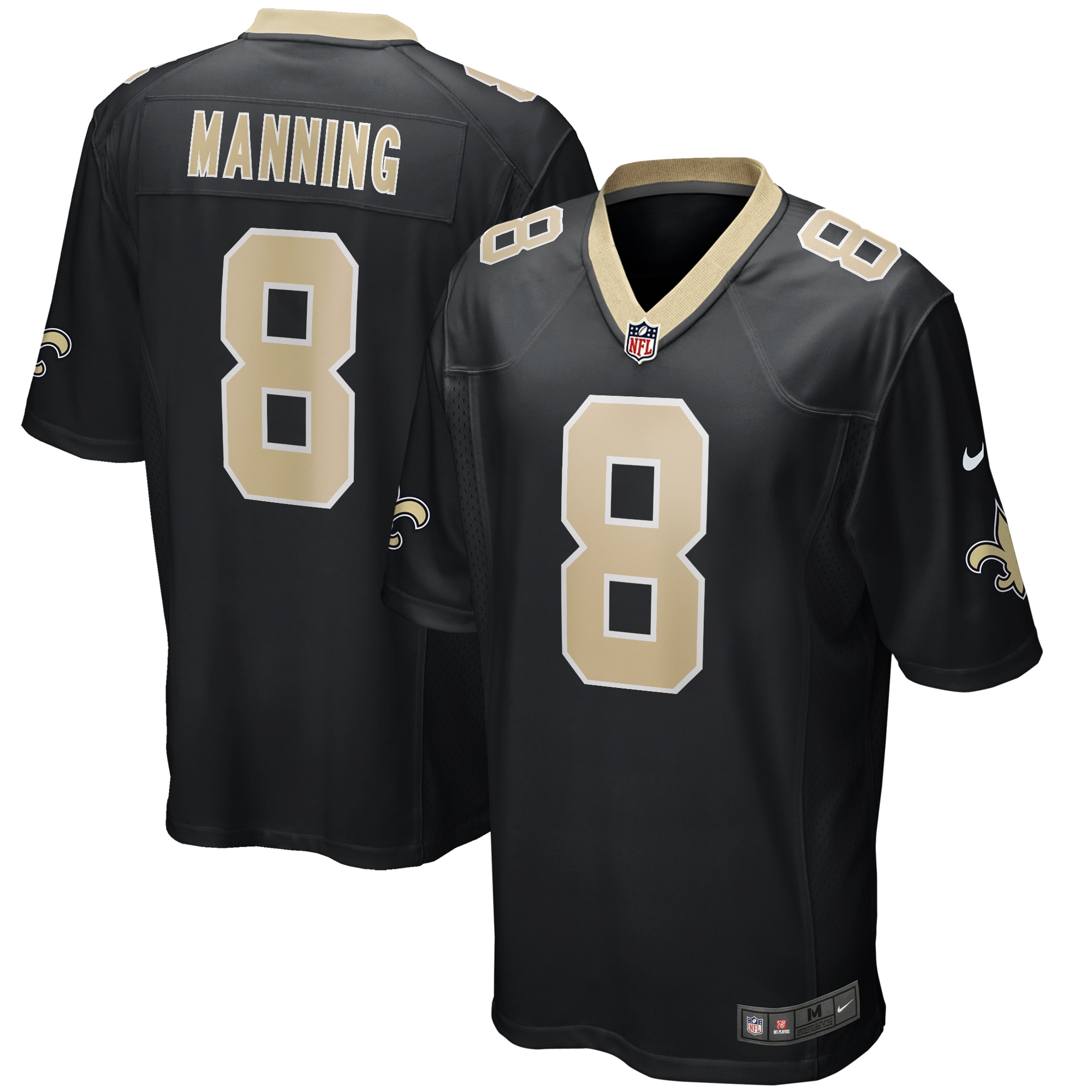 New Orleans Saints Archie Manning Nike Black Game Retired Player Jersey