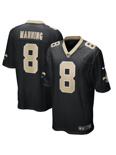 New Orleans Saints Archie Manning Nike Black Game Retired Player Jersey 01