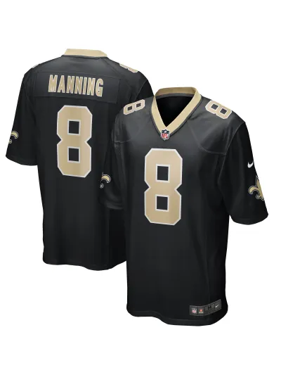 New Orleans Saints Archie Manning Nike Black Game Retired Player Jersey 01