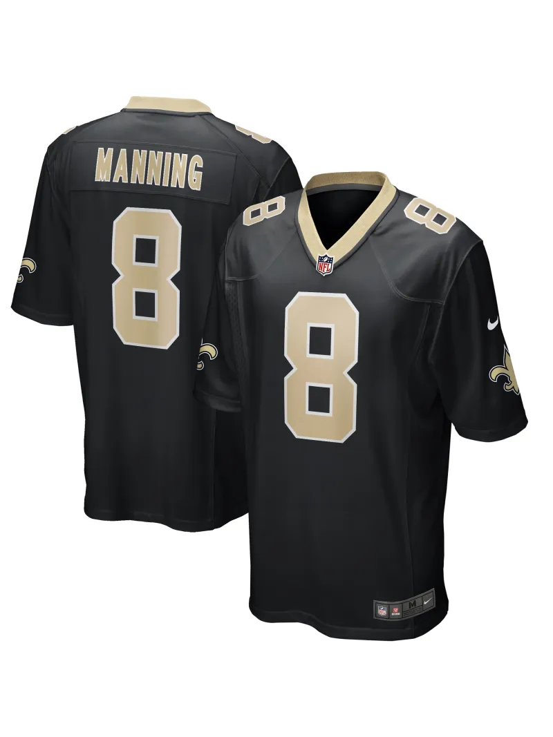 New Orleans Saints Archie Manning Nike Black Game Retired Player Jersey