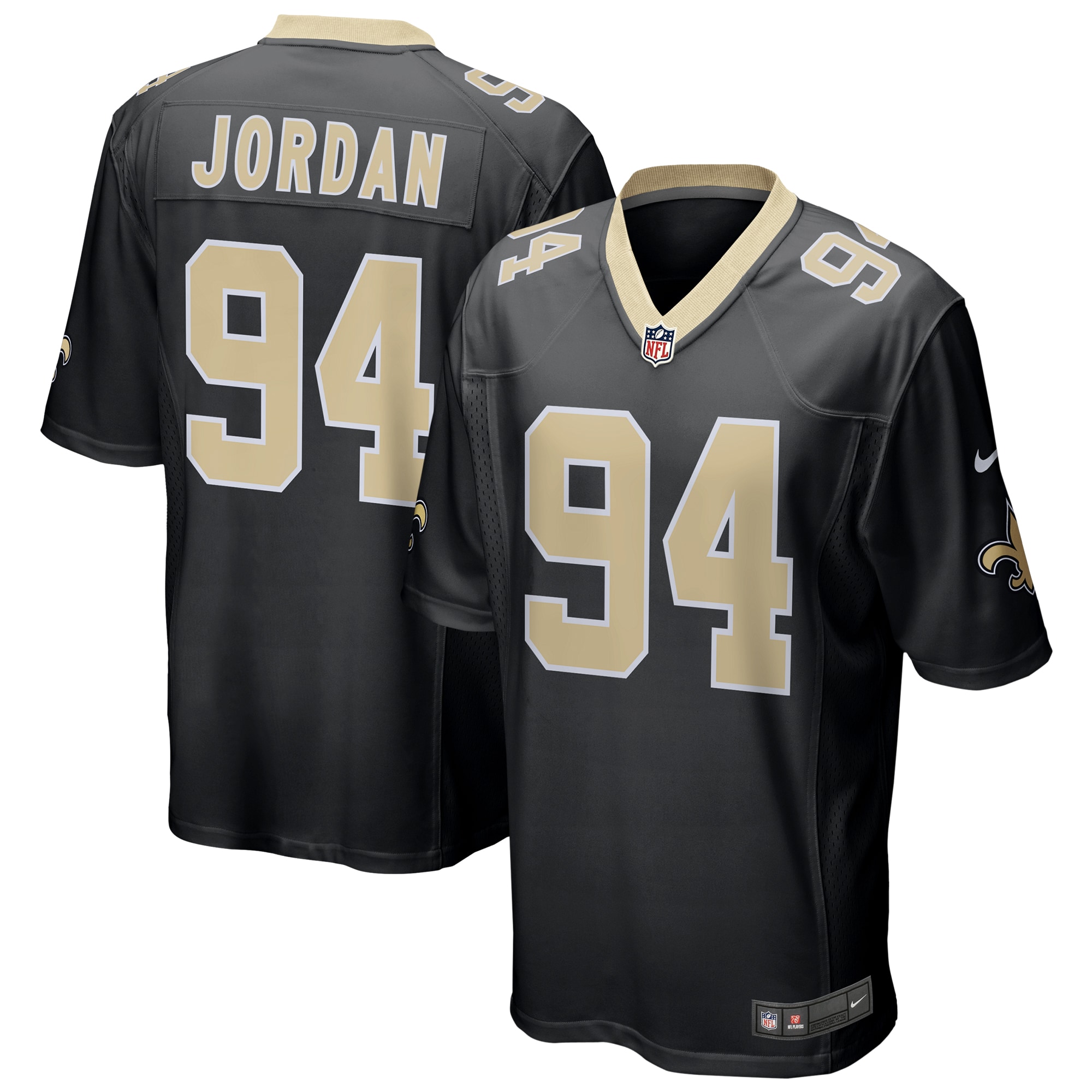New Orleans Saints Cameron Jordan Nike Black Game Jersey