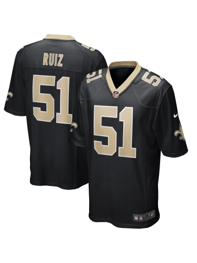 New Orleans Saints Cesar Ruiz Nike Black Game Jersey 01