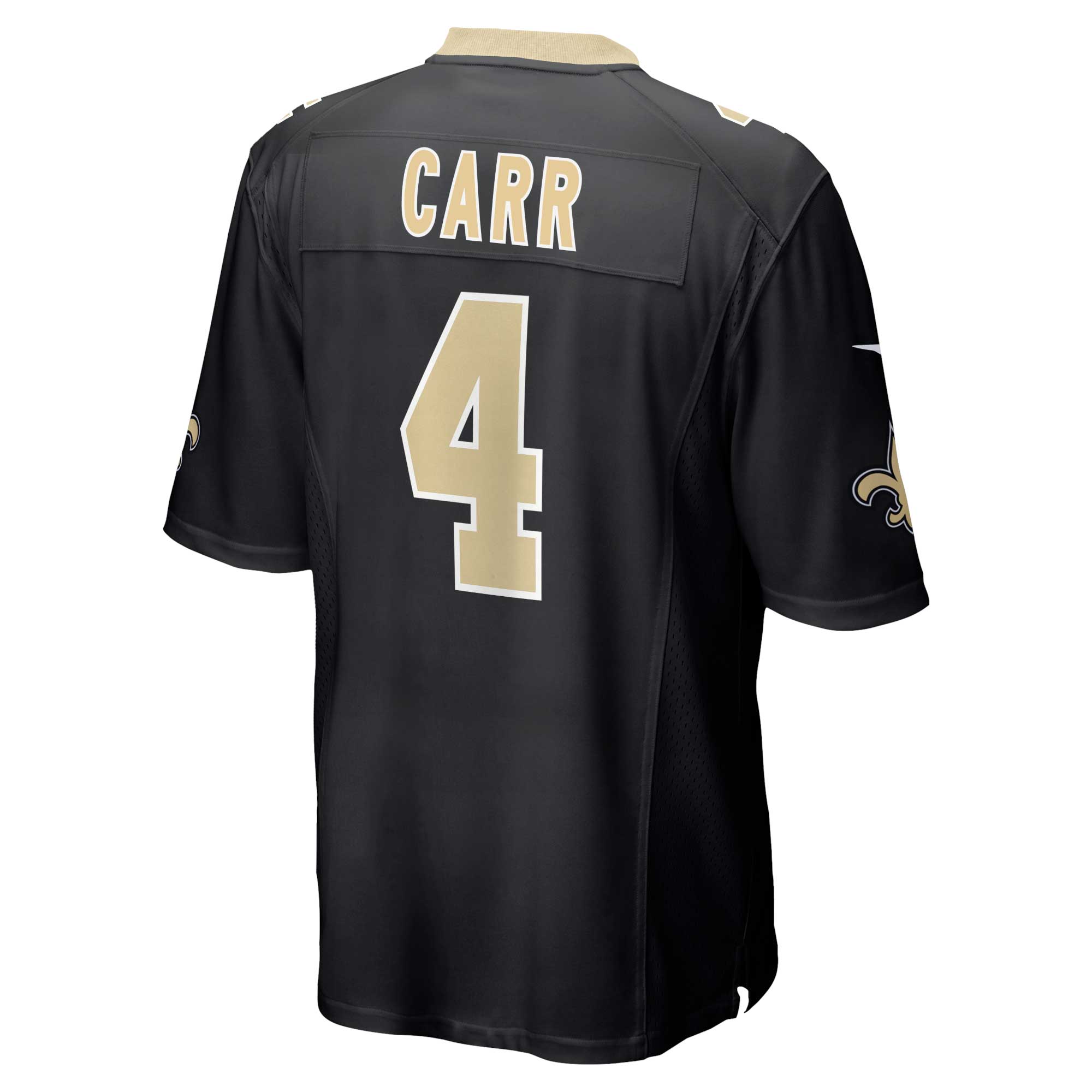 New Orleans Saints Derek Carr Nike Black Game Jersey