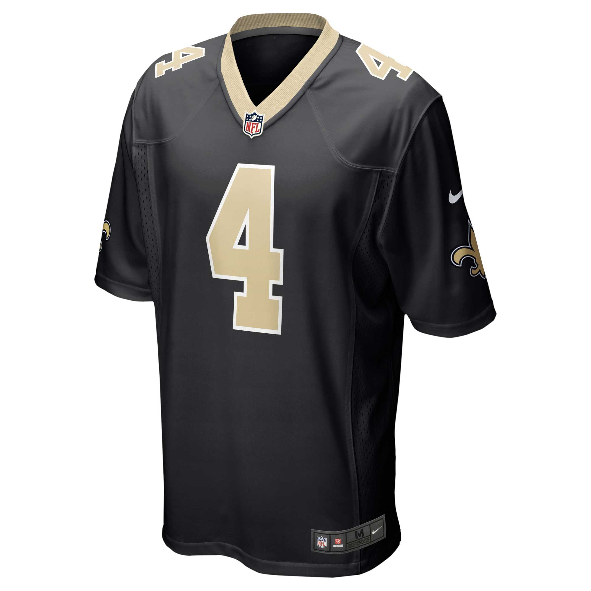 New Orleans Saints Derek Carr Nike Black Game Jersey