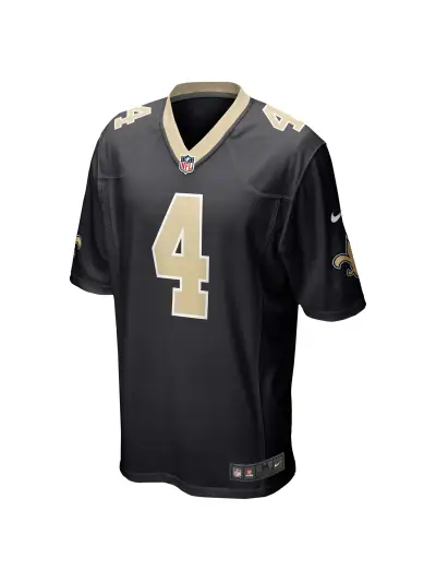 New Orleans Saints Derek Carr Nike Black Game Jersey 02