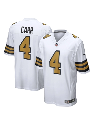 New Orleans Saints Derek Carr Nike White Alternate Game Jersey 01