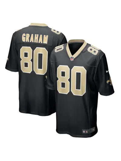 New Orleans Saints Jimmy Graham Nike Black Team Game Jersey 01