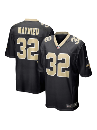 New Orleans Saints Tyrann Mathieu Nike Black Game Jersey 01