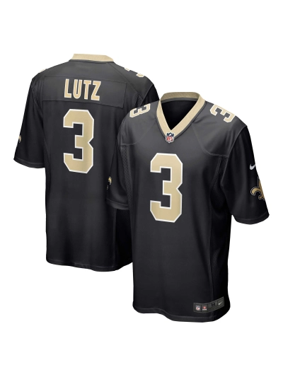 New Orleans Saints Wil Lutz Nike Black Game Jersey 01