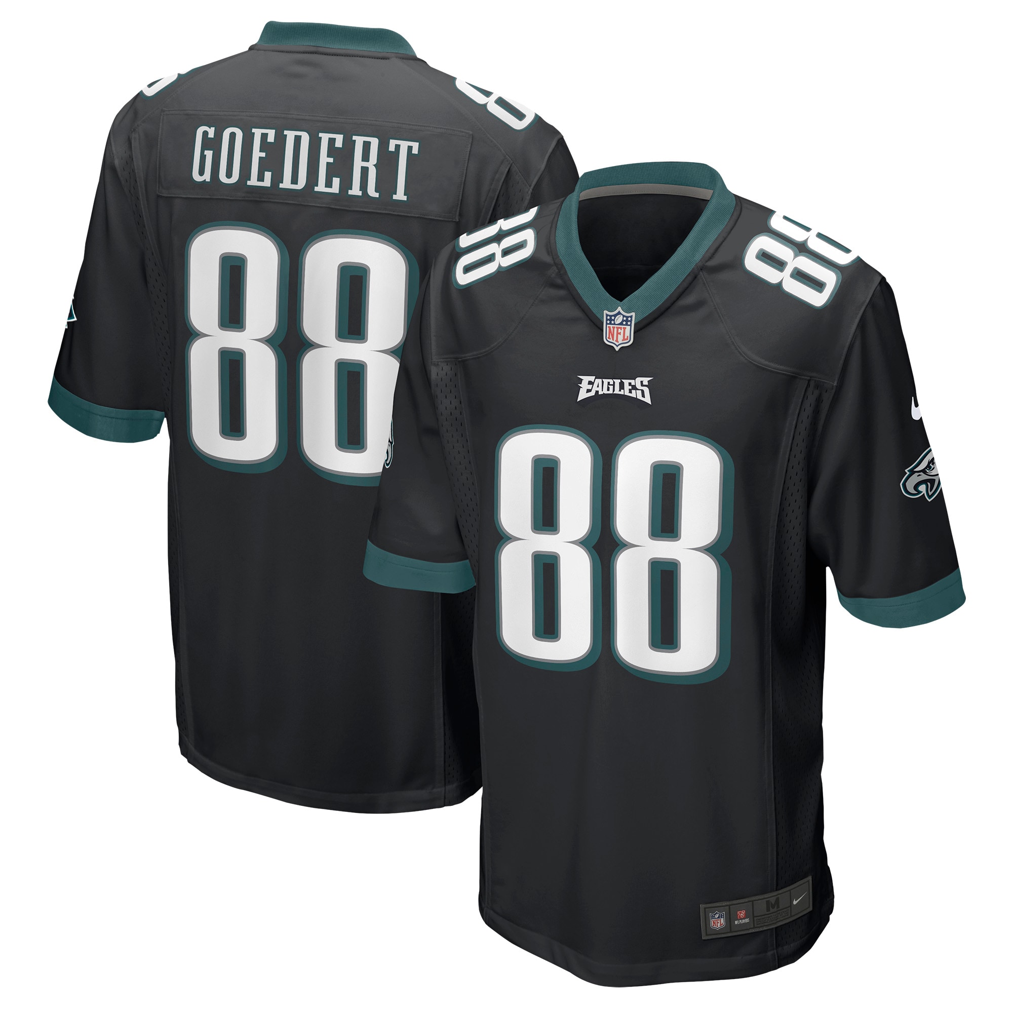 Philadelphia Eagles Dallas Goedert Men's Nike Black Game Jersey