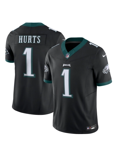 Philadelphia Eagles Jalen Hurts Men's Nike Black Vapor FUSE Limited Jersey 01