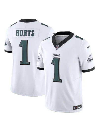 Philadelphia Eagles Jalen Hurts Men's Nike White Vapor FUSE Limited Jersey 01