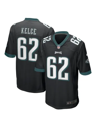 Philadelphia Eagles Jason Kelce Men's Nike Black Game Jersey 01