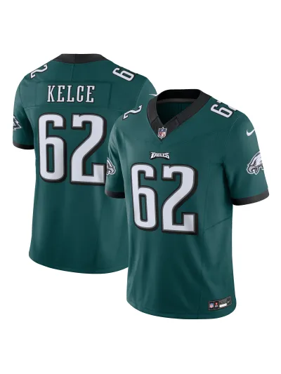 Philadelphia Eagles Jason Kelce Men's Nike Midnight Green Vapor FUSE Limited Jersey 01