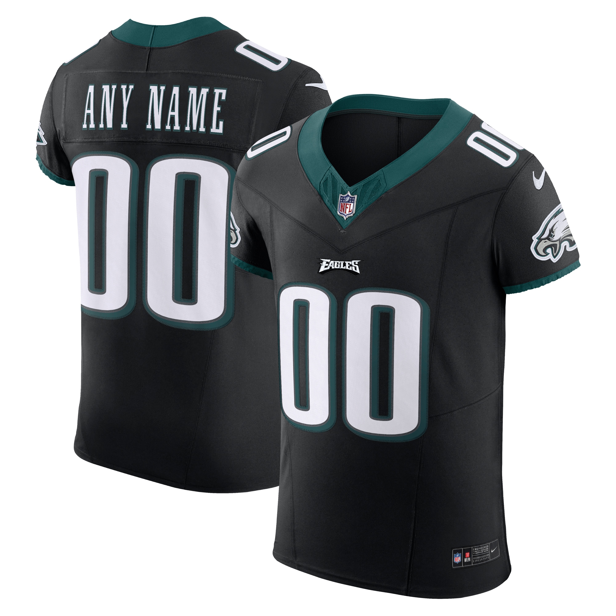 Philadelphia Eagles Men's Nike Black Alternate Vapor FUSE Elite Custom Jersey