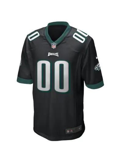 Philadelphia Eagles Men's Nike Black Alternative Custom Game Jersey 02