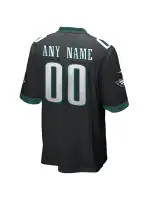 Philadelphia Eagles Men's Nike Black Alternative Custom Game Jersey