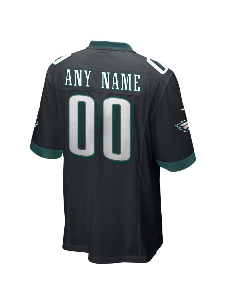 Philadelphia Eagles Men's Nike Black Alternative Custom Game Jersey
