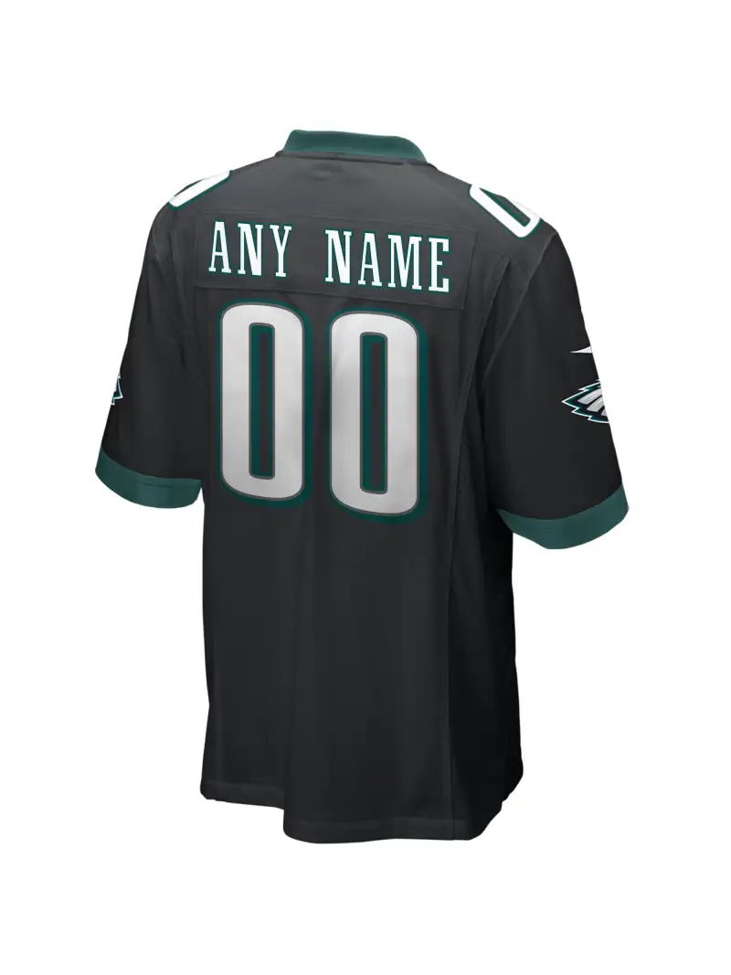 Philadelphia Eagles Men's Nike Black Alternative Custom Game Jersey