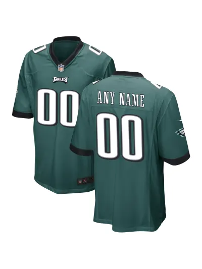 Philadelphia Eagles Men's Nike Midnight Green Custom Game Jersey 01