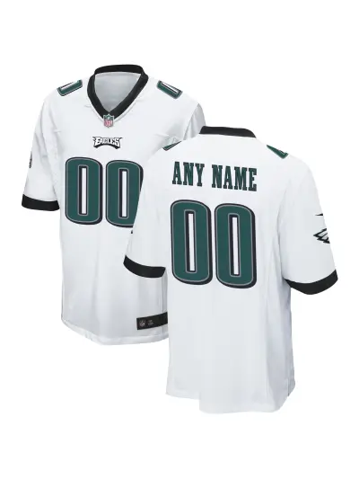 Philadelphia Eagles Men's Nike White Custom Game Jersey 01